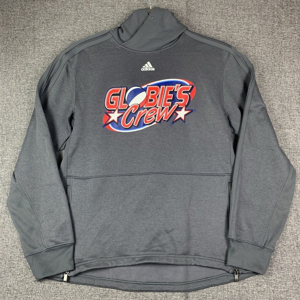 Adidas Globie's Crew Hoodie Grey Mens Medium Missing String